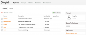 Seafile webinterface screenshot